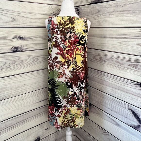 J Jill Yellow Tropical Floral Shift Tank Dress Size Small - Picture 5 of 8